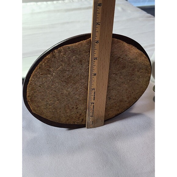 Vintage Round Mirror on Wood Base 12" Beveled Vanity Decor Rustic Accent - Picture 6 of 9